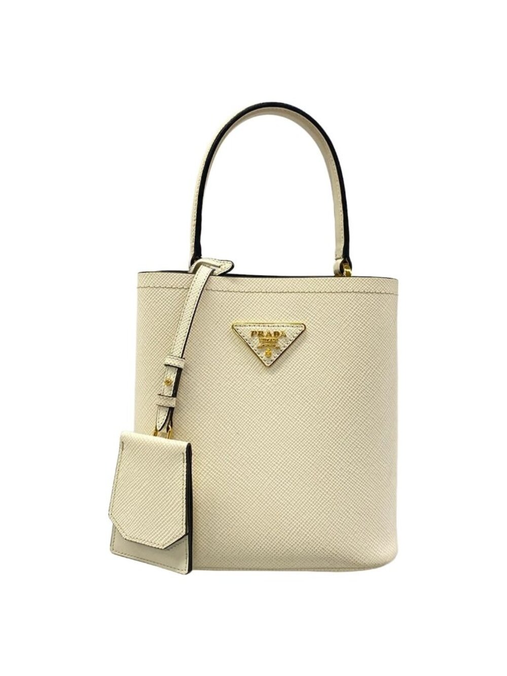 Prada Handbag Panier Small White Leather